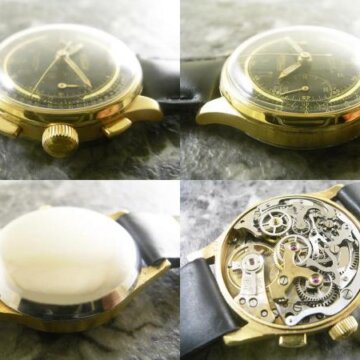 アンジェラス・ANGELUS 2レジスター クロノグラフ アンティーク 側面 リューズ