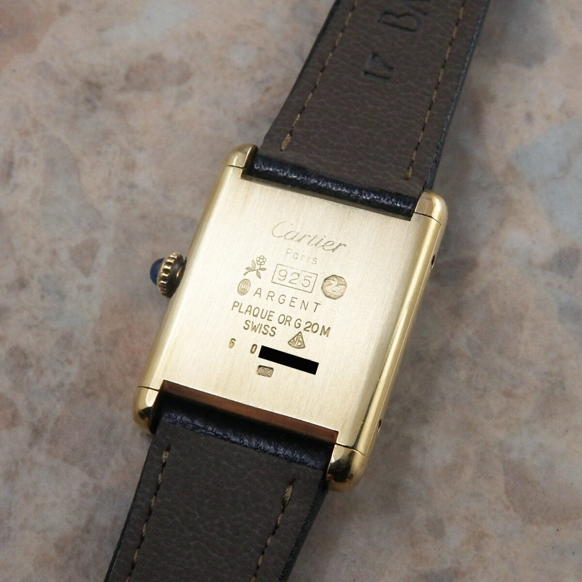 T794 カルティエ 紐解い ヴェルメイユ マストタンクLM アイボリー文字  