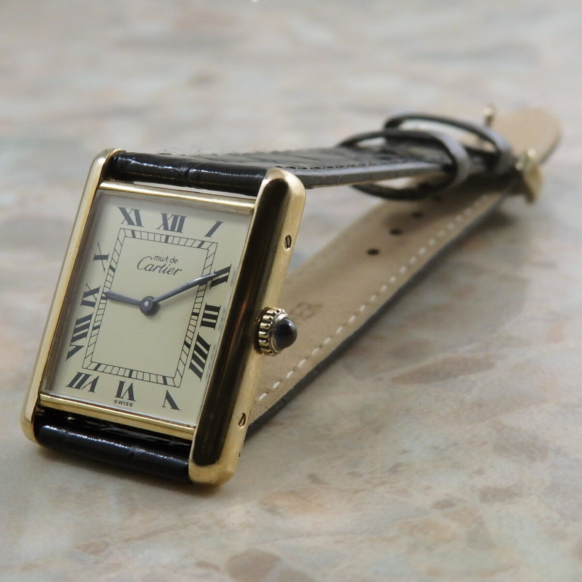 Cartier】【縦ローマ】【電池交換済】カルティエ『マストタンク
