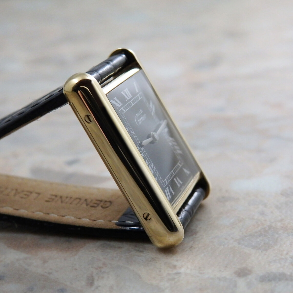 【美品】カルティエ マスト ドゥ ポケットダイアリー 黒 AA591-10 マスト ドゥ カルティエ マストタンク Cartier 希少 LM ブラック