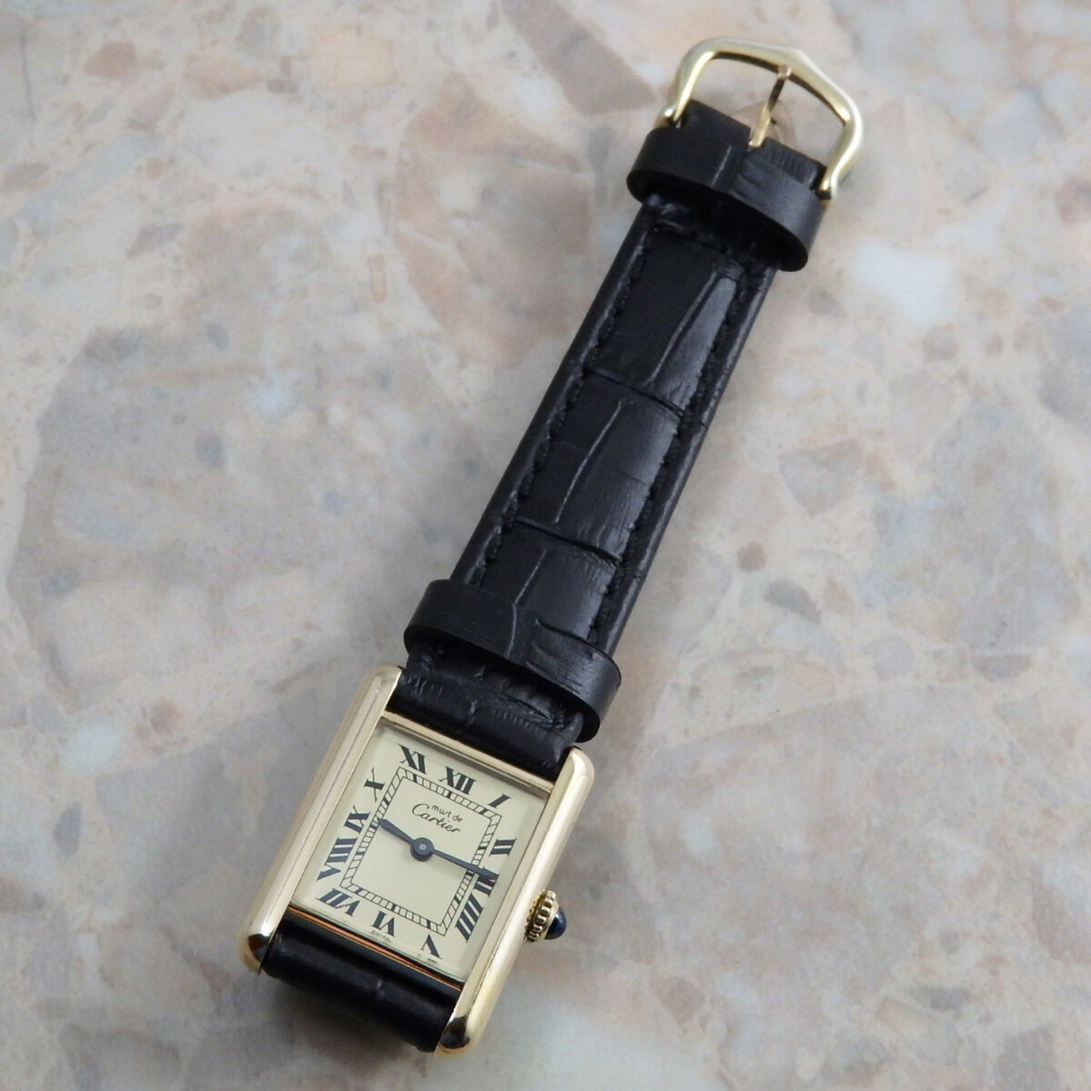 希少カルティエcartierタンクLM手巻き白文字盤18KGOLD - 腕時計(アナログ)