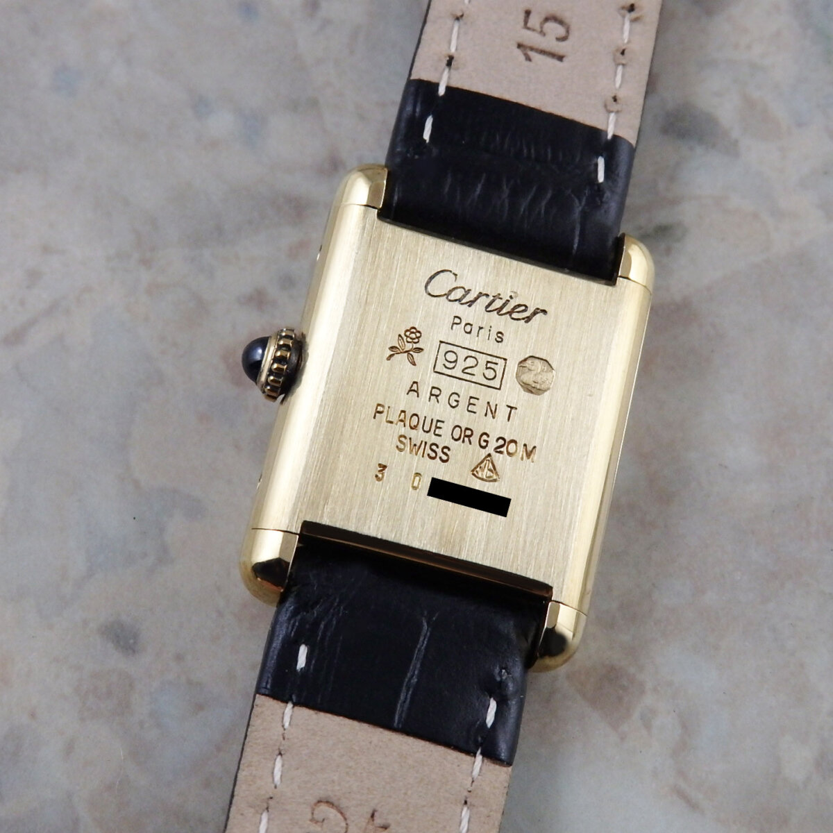 Cartier カルティエ マストタンク sv925 ARGENT 稼働品 手巻き 黒文字 