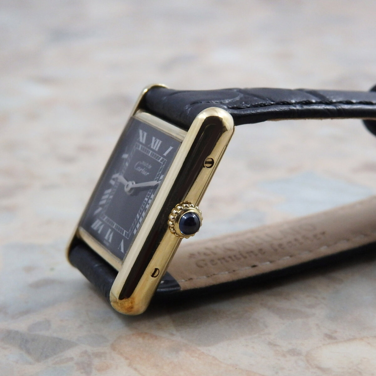 カルティエ CARTIER マストタンク SM ローマン ブラック ダイヤル 希少