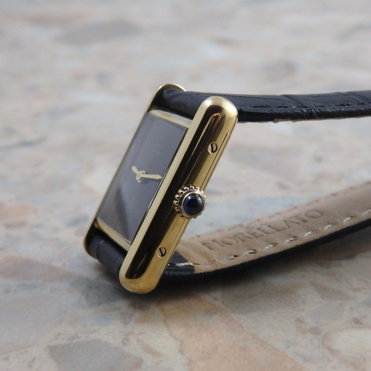 カルティエ マストタンク 手巻 SM 希少 ブラウン 文字盤