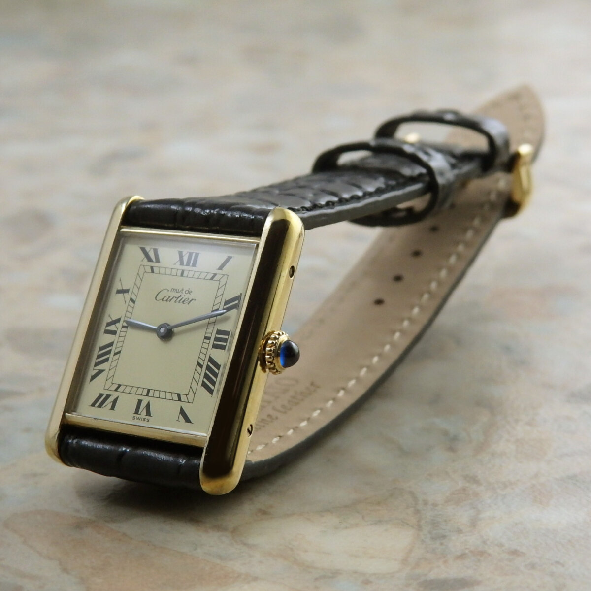 Cartier マスト タンク アイボリー ローマ ダイヤル カルティエ LM 手巻 タイプ アンティーク ウォッチ ヴィンテージ |  アンティーク時計の販売ならアンティークウォッチライフ