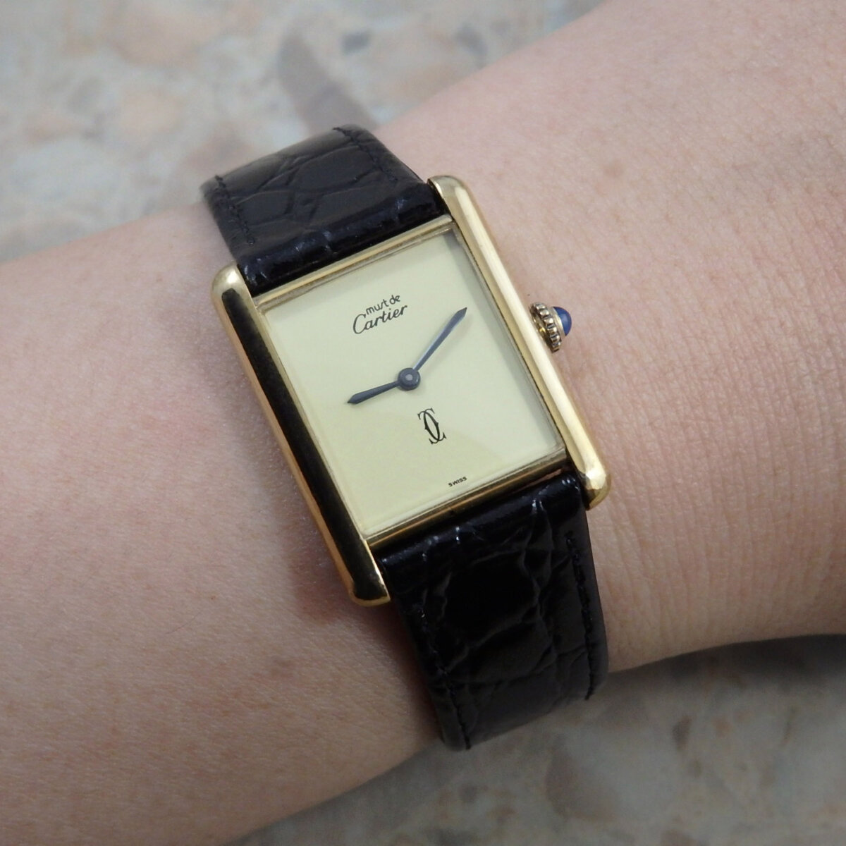 カルティエ マストタンク LM 手巻き アイボリー ダイヤル  