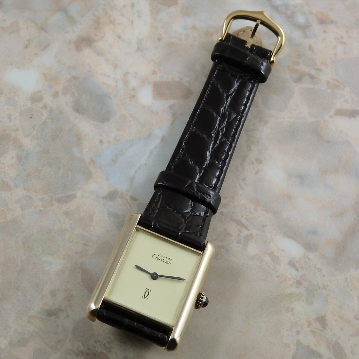 Cartier マストタンク LM 手巻 アイボリー ダイヤル