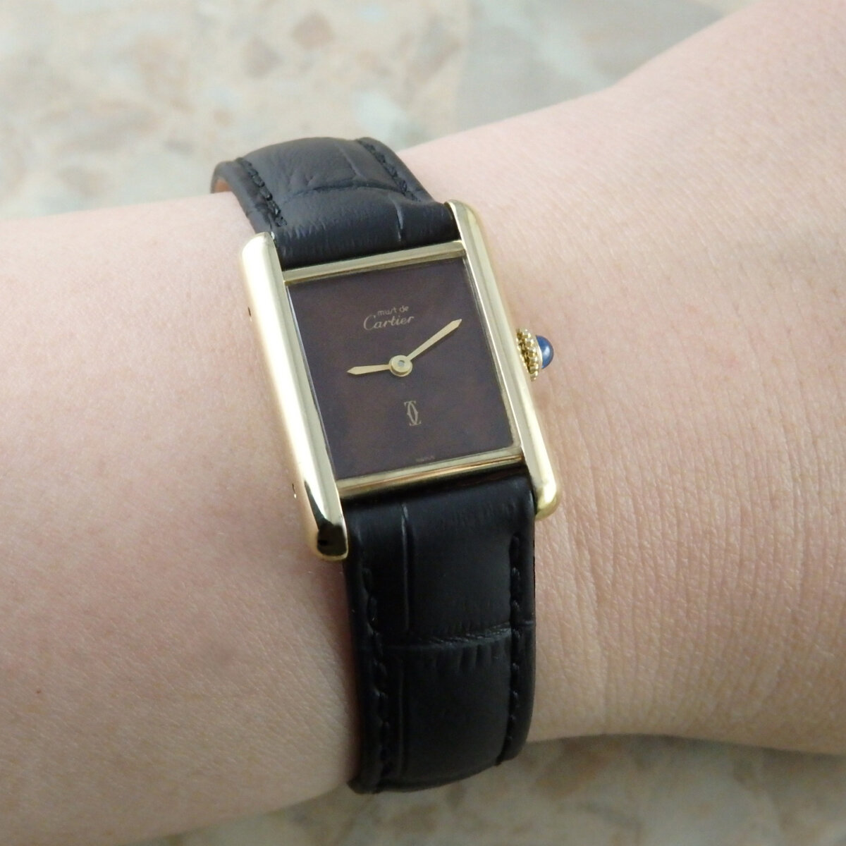 カルティエ マストタンク SM 手巻き式 希少 マホガニー ヴィンテージ