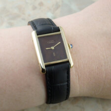 
                        カルティエ マストタンク SM 手巻き式 希少 マホガニー ヴィンテージ アンティーク 時計 Cartier Tank:画像6
                  