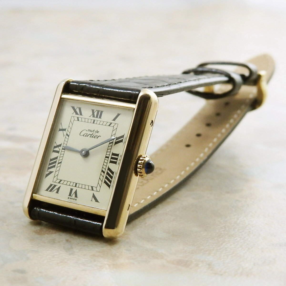 カルティエ Cartier マストタンク LM アイボリー ローマ 手巻き