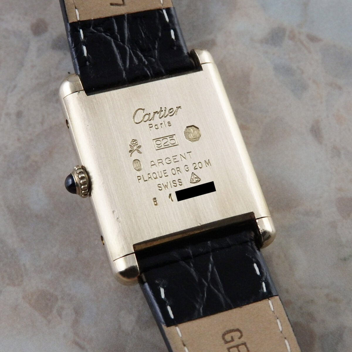 カルティエ マストタンク LM ブラックダイヤル 手巻