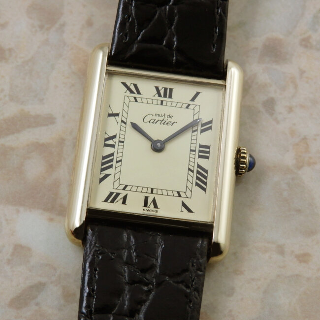 カルティエ マストタンク LM 手巻き式 ヴィンテージ メンズ 腕時計 Cartier Tank アンティーク ウォッチ