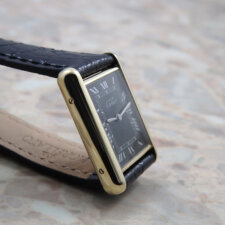 カルティエ マストタンク LM 手巻き式 ヴィンテージ 黒文字盤 ブラック ローマン メンズ Cartier Tank 時計:画像3
