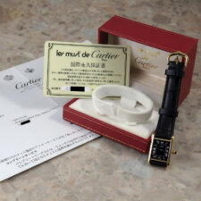 
                        カルティエ マストタンク SM 手巻き レディース ブラック 黒文字盤 Cartier コンプリートサービス済:画像4
                  