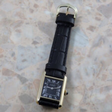 
                        カルティエ マストタンク SM 手巻き レディース ブラックダイヤル 黒文字盤 Cartier:画像4
                  