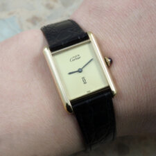 
                        カルティエ Cartier マストタンク LM クリーム アイボリー 手巻き式 アンティーク ヴィンテージ メンズ 時計:画像6
                  