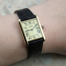 Cartier マスト タンク LM 手巻き式 ヴィンテージ アンティーク 時計 メンズ 腕時計 カルティエ Must Tank ウォッチ アイボリーローマ:画像6