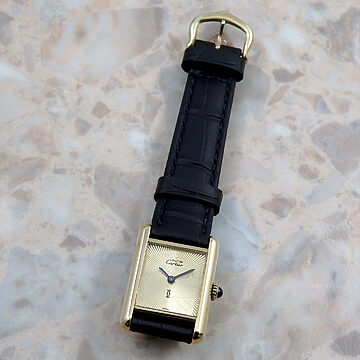 カルティエ マストタンク SM 手巻き サンレイ文字盤 レディース腕時計 CARTIER 時計 正面全体