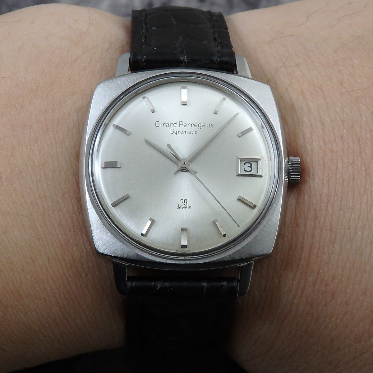 ジラールペルゴ　アンティーク置き時計 ジラールペルゴ ジャイロマチック アンティーク 自動巻 希少