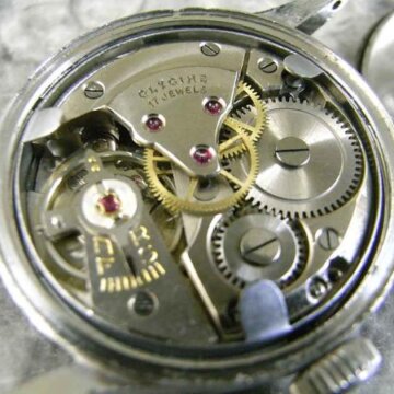 グリシン ミリタリーダイアル センターセコンド 1960年代 側面 リューズ