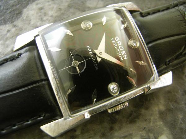 グリュエン アンティーク腕時計 ダイヤモンド 1940年代 ブラック