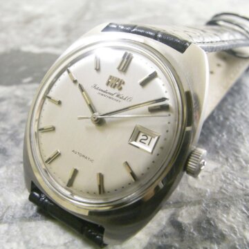 IWC オールドインター 筆記体ロゴ 希少 Cal.8541B／ペラトン式自動巻 シルバーダイヤル 正面全体