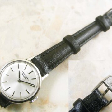 IWC オールドインター レディースウォッチ 手巻き シルバーダイヤル ラウンドケース アンティーク 背面 ベルト