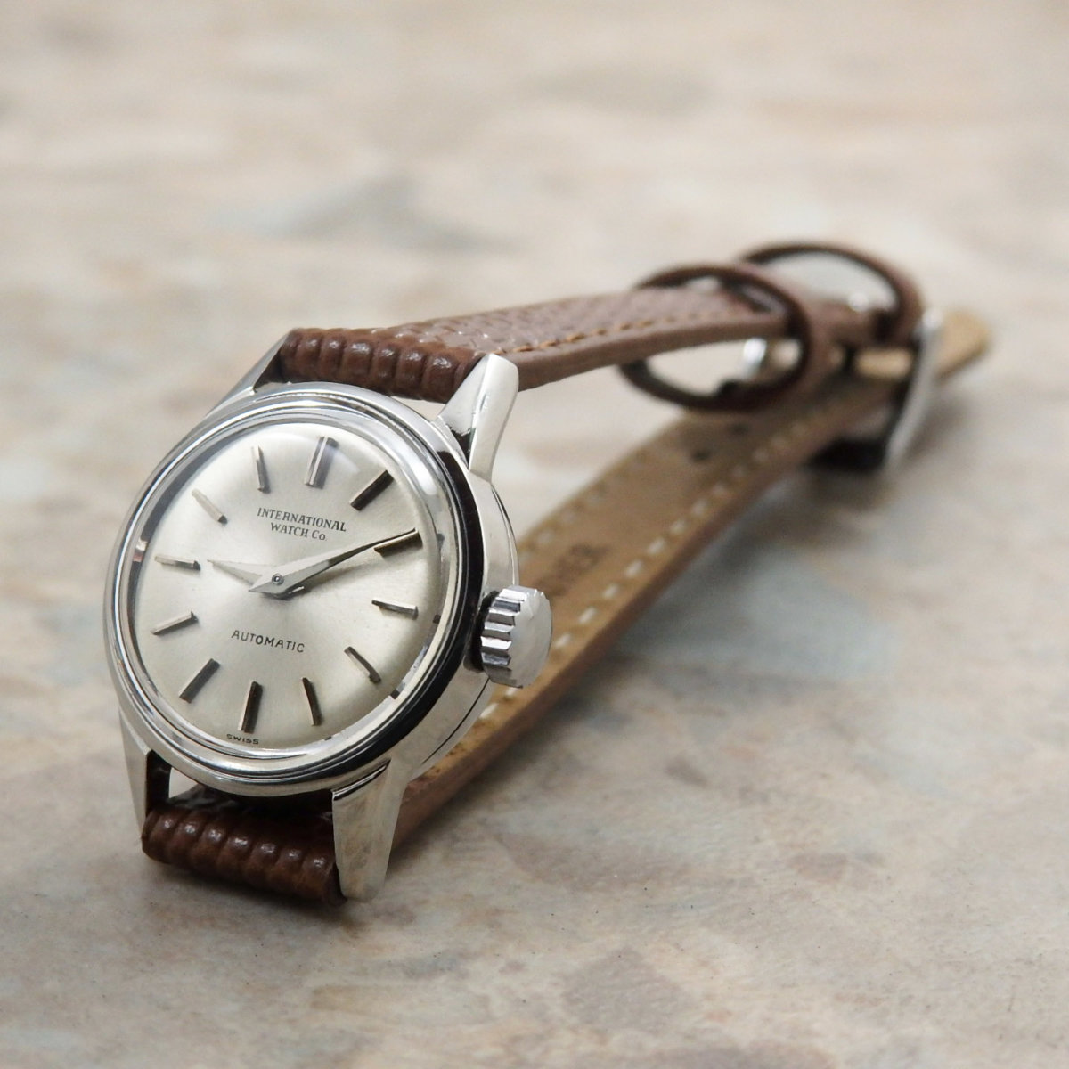 IWC シルバーダイアル バーインデックス レディースアンティーク
