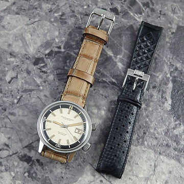 IWC アクアタイマー ファーストモデル 希少 シルバーダイヤル ブラックベゼル 正面全体