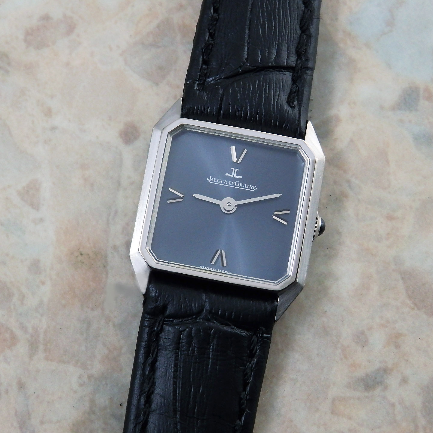 JAEGER-LECOULTRE ジャガールクルト SQUARE LADIES アンティーク NAVY 