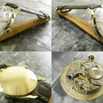 ルクルト ラウンド アンティーク 飛び数字 スモールセコンド秒針 側面 リューズ