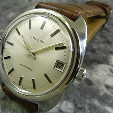 モバード・MOVADO アンティーク デイト付 オートマ センターセコンド 正面全体