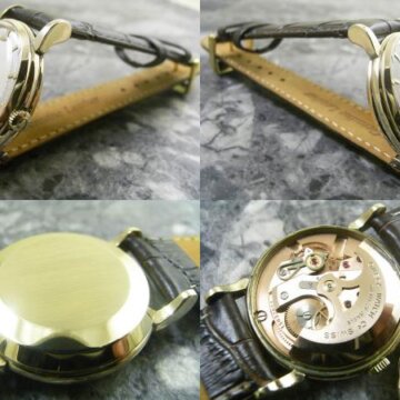 オメガ・OMEGA アンティーク ラウンド メンズ 中3針 側面 リューズ
