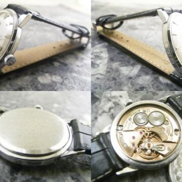 オメガ・OMEGA クロスライン ジュネーブ/Geneve 希少ロゴ 2トーン文字盤 側面 リューズ