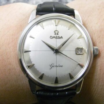 オメガ・OMEGA クロスライン ジュネーブ/Geneve 希少ロゴ 2トーン文字盤 背面