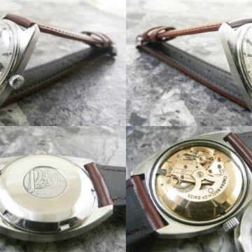 OMEGA/オメガ コンステレーション Cライン/ジェラルド・ジェンタケース シルバーモザイクダイヤル 側面 リューズ