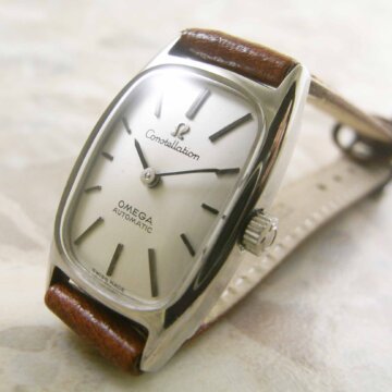 OMEGA オメガ レディースモデル コンステ レーション アンティーク シルバーダイヤル 正面全体