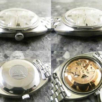OMEGA・オメガ Constellation・コンステレーション ジェラルド ジェンタ Cライン ドルフィンハンド ブレス付 側面 リューズ