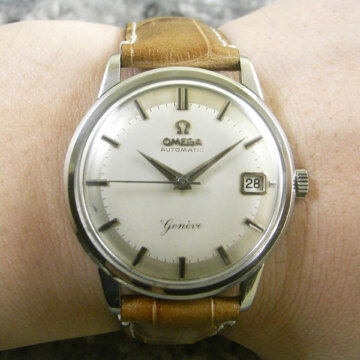 オメガ・OMEGA/Geneve 希少ロゴ 2トーン文字盤 1959年 アンティーク 背面