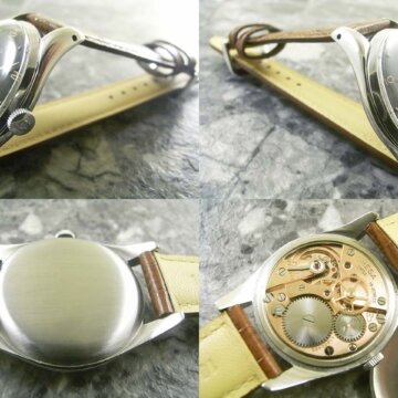 オメガ 30mm キャリバー ブラックミラーダイヤル ドルフィンハンド 側面 リューズ