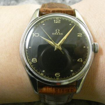 オメガ 30mm キャリバー ブラックミラーダイヤル ドルフィンハンド 背面