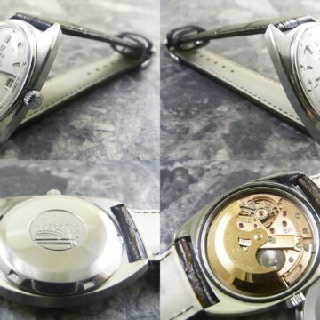 OMEGA/オメガ コンステレーション Cライン/ジェラルド・ジェンタケース シルバーモザイクダイヤル Cal.564 自動巻き 側面 リューズ