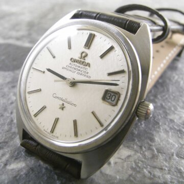 OMEGA/オメガ コンステレーション Cライン/ジェラルド・ジェンタケース シルバーモザイクダイヤル Cal.564 自動巻き 正面全体