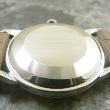 オメガ OMEGA クロスライン ジュネーブ/Geneve 希少ロゴ シルバー ツートーン文字盤 自動巻き アンティーク 背面 ベルト