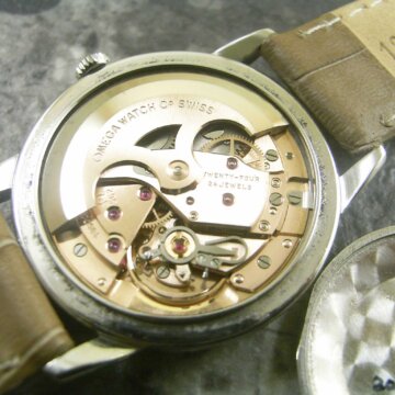 オメガ OMEGA クロスライン ジュネーブ/Geneve 希少ロゴ シルバー ツートーン文字盤 自動巻き アンティーク ムーブメント