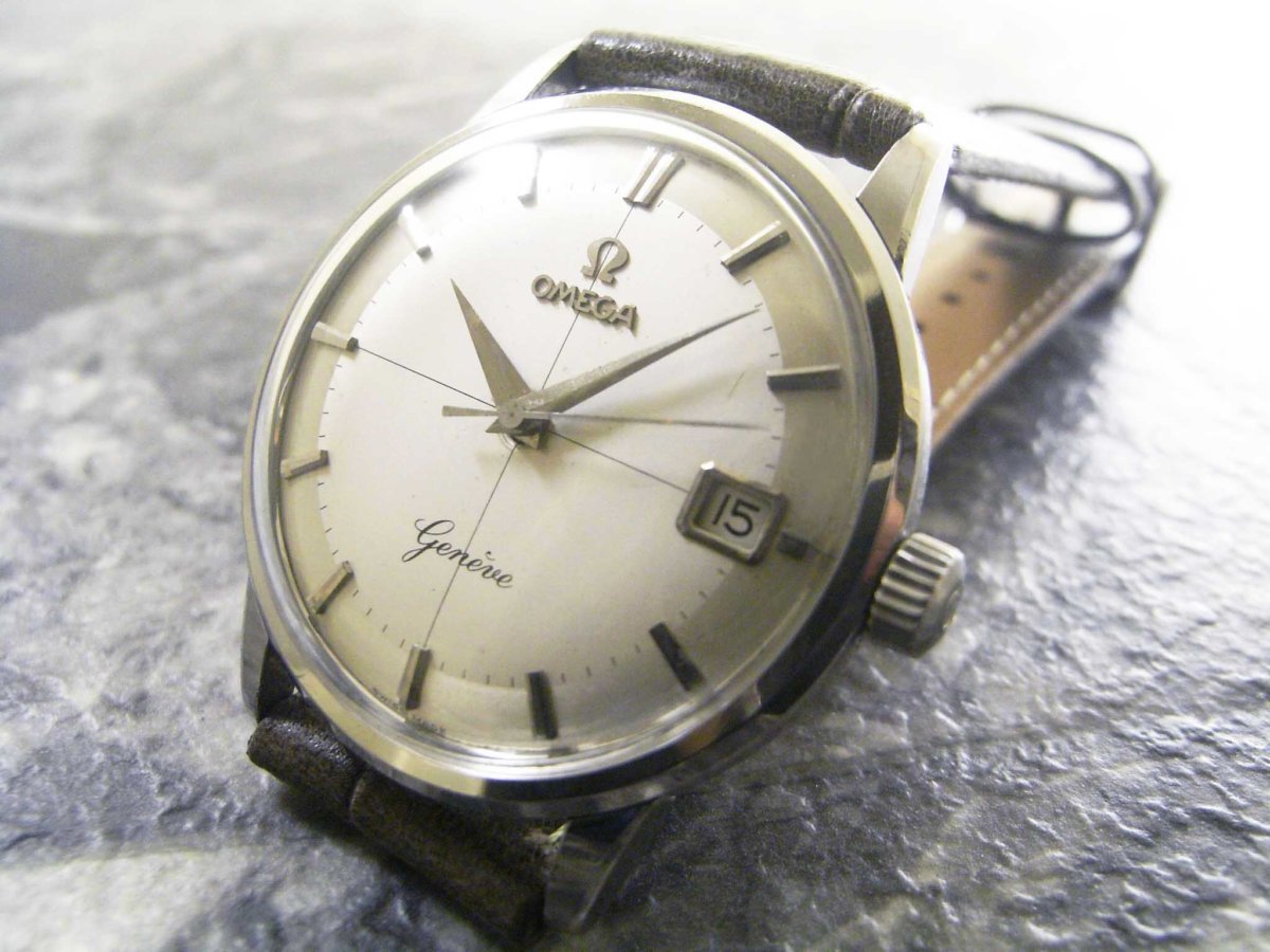 オメガ OMEGA クロスライン ジュネーブ/Geneve 希少ロゴ 2トーン文字盤