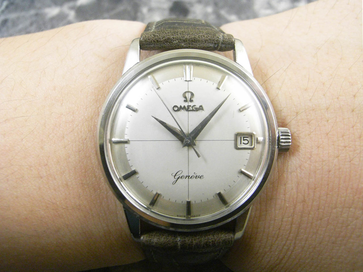 オメガ OMEGA クロスライン ジュネーブ/Geneve 希少ロゴ 2トーン