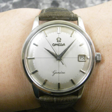 オメガ OMEGA クロスライン ジュネーブ/Geneve 希少ロゴ 2トーン文字盤 試着イメージ