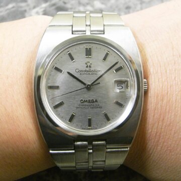 OMEGA オメガ コンステレーション・インテグレート シルバーモザイクダイヤル 試着イメージ