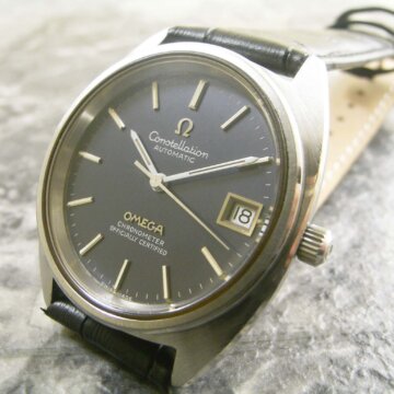 OMEGA オメガ/コンステレーション Cライン 後期型 ジェラルド・ジェンタ 自動巻きクロノメーター 稀少 ブルーダイアル 正面全体